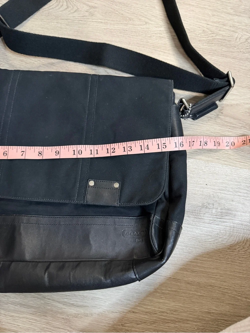 Coach Black Canvas & Leather Messenger Bag
